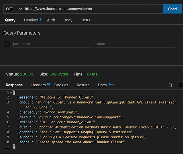 "Thunder Client" a VS Code Extension – someooow